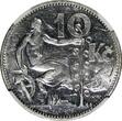 Czech Republic 10 Korun Czechoslovakia Silver 1930  30 mm NGC UNC DETAILS KM# 15 (026) NGC unz DETAILS KM
