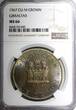 1967 Crown 1967 GIBRALTAR Elizabeth II  NGC MS66 TOP GRADED RAINBOW TONED KM# 4 (45)