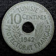 10 Centimes TUNISIA Zinc 1942  WWII Issue HIGH GRADE KM# 267 (23 009) Uncertified