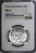 Czech Republic 10 Korun Czechoslovakia Silver 1932  30 mm NGC MS61 KM# 15 (036)