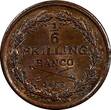 1/6 Skilling Sweden Oscar 1855  Last Year Type Ch. UNC. Rainbow Toned KM# 656 (1) unz