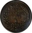 1 Centavo Mexico SECOND REPUBLIC Copper 1886/1 Mo  SCARCE OVERDATE KM# 391.6 (8) Uncertified
