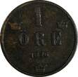Bronze SWEDEN Oscar II (1872-1907)  1876 1 ORE SCARCE KM# 734 (17 821) Uncertified