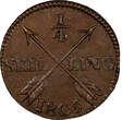 1/4 Skilling SWEDEN Gustav IV Adolf Copper 1805  aUNC KM# 564 (20 829)