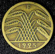 5 Reichspfennig Germany Weimar Republic Aluminium-Bronze 1925 F  KM# 39 (23 606) Uncertified