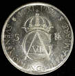 5 Kronor SWEDEN Silver 1952 ST  70th Birthday Gustaf VI Adolf BU KM# 828 (26 711) Uncertified