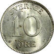 10 Öre SWEDEN Gustaf V Silver 1917 W  WWI ISSUE UNC KM# 780 (21 912) unz
