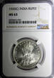 Rupee India-British George V Silver 1920 (C)  NGC MS63 Calcutta Mint KM# 524 (43)