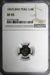 1/4 Real Peru Silver 1847  Lima Mint BETTER DATE NGC XF45 TOP GRADED KM# 143.1(8)