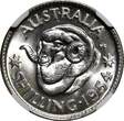 1 Shilling Australia Elizabeth II Silver 1954  NGC MS63 KM# 53 (017)