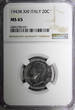 20 Centesimi Italy Vittorio Emanuele III 1943  WWII Issue NGC MS65 KM# 75b (1)