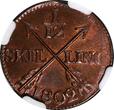 1/12 Skilling SWEDEN Gustaf IV Adolf 1802  NGC MS65 RB RED! TOP GRADED! KM#563(3)