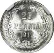 25 Pennia Finland Nicholas II 1917 S  NGC MS64 Grand Duchy KM# 6.2 (045)