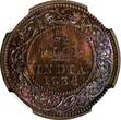 1/4 Pice India-British George V Bronze 1936 (C)  NGC MS63 BN RAINBOW KM#510 (23)