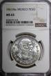 1961 Peso 1961 Mexico ESTADOS UNIDOS MEXICANOS Silver  Jose Morelos NGC MS63 KM#459(8)