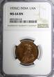 1/4 Anna India-British George V Bronze 1935 (C)  NGC MS64 BN KM# 512 (018)