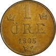 1905 Öre 1905 Sweden Oscar II Bronze  extra Large letters GEM BU COIN KM# 750 (21 929) Uncertified