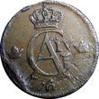 1 SKILLING SWEDEN 1805  OVERSTRUCK ON 2 ORE S.M. 1767 / FULL DATE KM#566(2375A) Uncertified