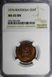 1 Cent Rhodesia Bronze 1976  NGC MS65 BN TONING KM# 10 (006)