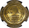 2 Annas India-British George VI 1945 (B)  NGC MS62 KM# 543 (029)