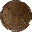 1/4 Skilling SWEDEN Gustav IV Adolf 1802  NGC MS63 BN KM# 564 (024)