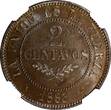 2 Centavos BOLIVIA Copper 1883 A  NGC MS63 BN Paris . Mintage-250,000 KM# 168 (9)