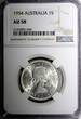 1954 Florin 1954 Australia Silver  Royal Visit of Elizabeth II NGC AU58 KM# 55 (004)