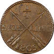 1/4 Skilling SWEDEN Gustav IV Adolf Copper 1805  UNC KM# 564 (21 401) unz