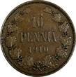 10 Pennia Finland Nicholas II Copper 1910  Mintage-241,000 KM# 14 (14 871) Uncertified