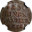 Denier Germany BRUNSWICK-WOLFENBÜTTEL 1758 1  NGC MS64 BN TOP GRADED KM#948 (079)