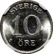 Sweden Gustaf V Silver 1930 G 10 Ore NGC MS64 GEM BU KM# 780 (047)