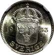 25 Öre Sweden Gustaf V Silver 1933 G  BETTER DATE NGC MS64 BU COIN KM# 785 (004)