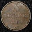 Finland 3 Pfennig German States MECKLENBURG-SCHWERIN 1864 A  LAST YEAR XF KM# 310 (187) Uncertified