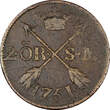 SWEDEN COPPER Adolf Frederick 1751 2 Ore S.M.Mintage353,000 SCARCE KM# 461 (377) Uncertified