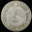 5 Pfennig Germany - Empire Wilhelm II Copper-Nickel 1902 A  Berlin KM# 11 (742) Uncertified