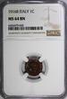 1 Centesimo Italy Vittorio Emanuele III 1916 R  NGC MS64 BN 1 GRADED HIGH KM40(5)