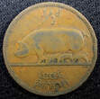 1/2 Penny Ireland Republic Bronze 1943  Sow with piglets KM# 10 (23 089) Uncertified