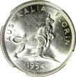 1954 Florin 1954 Australia Silver  Royal Visit of Elizabeth II NGC AU58 KM# 55 (021)