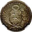 1/5 Sol PERU Silver 1912 FG R  NGC MS63 Mintage-300,000 Nice Toned KM# 205.2 (4)