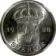 SWEDEN Gustaf V Silver 1928 G 50 Ore NGC MS63 KM# 788 (040)
