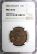 1/4 Skilling SWEDEN Gustav IV Adolf 1802  NGC MS63 BN KM# 564 (024)
