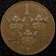 1 Öre SWEDEN Gustaf V Bronze 1910  Better Date KM# 777.2 (24 094) Uncertified