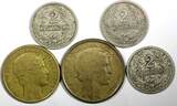 10 Centesimos URUGUAY LOT OF 5 COINS 1909-1936 . 2 Centesimos.F-XF Condit. (785) Uncertified