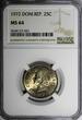 25 Centavos DOMINICAN REPUBLIC 1972  NGC MS64 GEM Mintage-800,000 KM# 20a.1 (031)