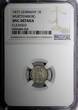 Germany 1 Kreuzer German States WÜRTTEMBERG Silver 1873  NGC UNC DETAILS KM# 612 (04) NGC unz DETAILS KM