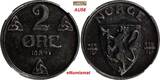 Norway Haakon VII Iron 1944 2 Ore NGC AU58 WWII Issue KM# 394 (072)