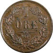 Bronze Sweden Carl XV Adolf  1872 L.A. 1 Ore UNC Condition KM# 705 (999) unz