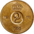 Bronze Sweden Gustaf VI  1960 TS 2 Ore GEM BU Toned KM# 821 (21 951) Uncertified