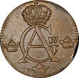 1/4 Skilling SWEDEN Gustaf IV Adolf Copper 1808  Avesta mint AU KM# 564 (21 025)