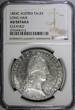 1 Taler Austria Franz I Silver 1824 C  Long Hair Prague NGC AU Details KM#2162(2)